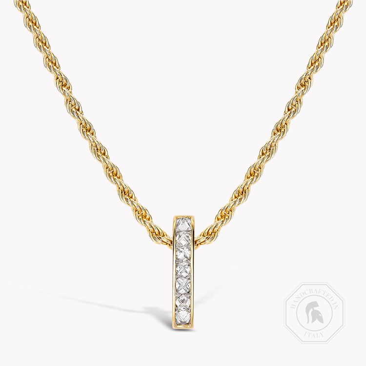 RockChic Diamond Bar Pendant Princess Cut, Channel Set_1