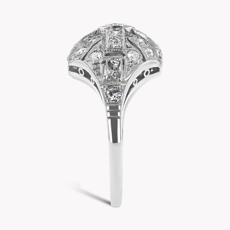 Edwardian Old European Cut Diamond Openwork Ring Old European Cut, Millegrain Set_4