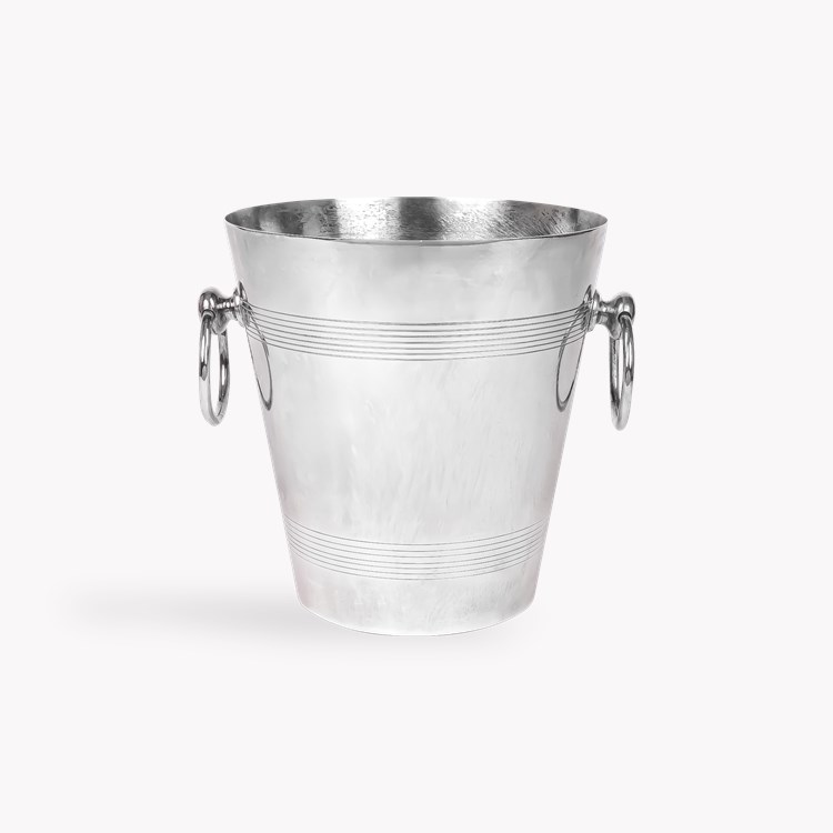 Silver Plated Ice Bucket with Ring Handles _1