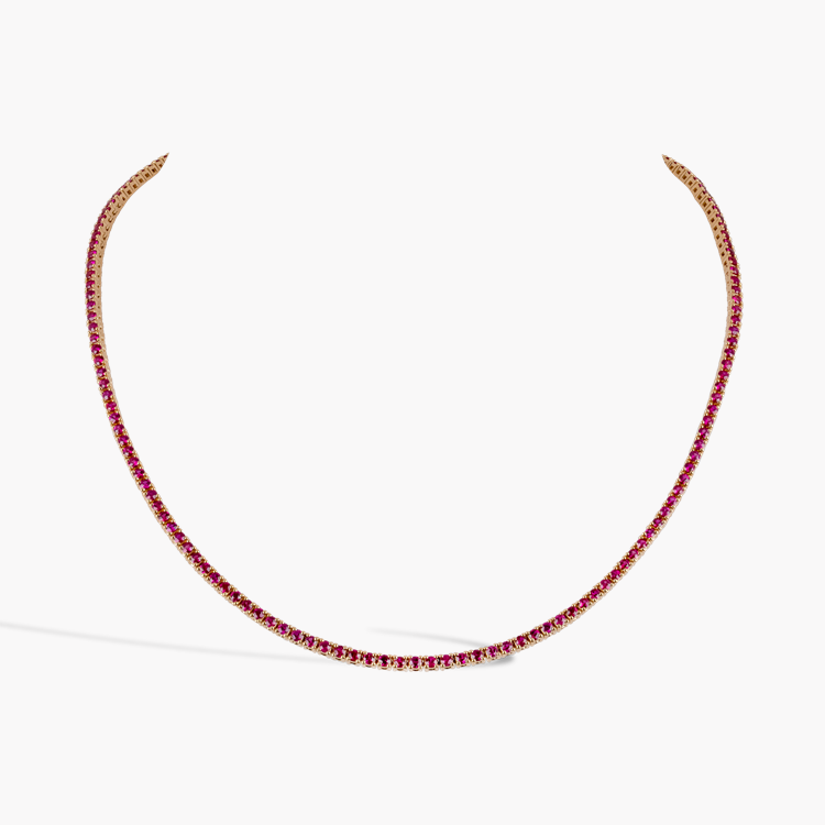 Brilliant Cut 6.59ct Ruby Line Necklace Brilliant cut, Claw set_1