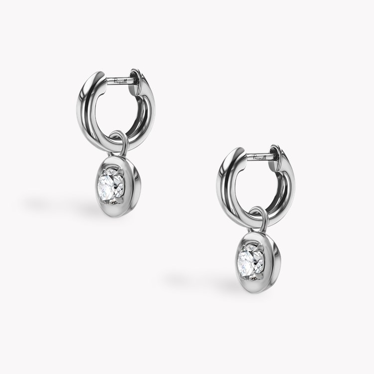 Skimming Stone 0.30ct Botswana Diamond Drop Hoop Earrings Brilliant cut, Claw set_3