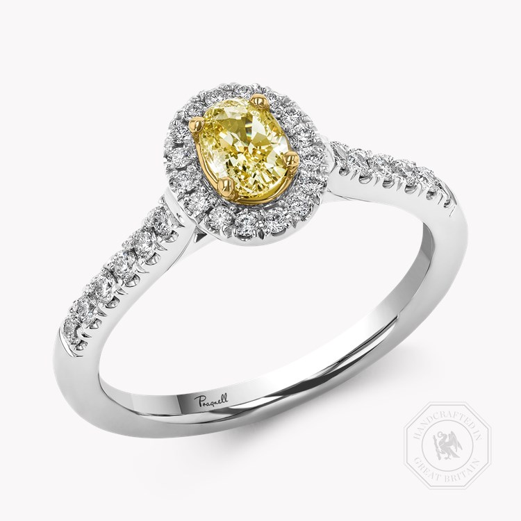 Celestial 0.73ct Fancy Light Yellow Diamond Cluster Ring   in Platinum and 18ct Yellow Gold