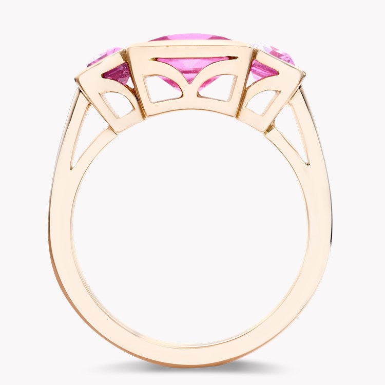 Kingdom Pink Tourmaline Ring Baguette Cut, Rubover Set_3