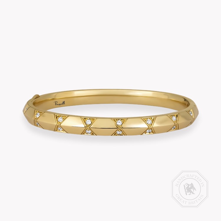 Origins Medium Diamond Set Bangle    in 18ct Yellow Gold