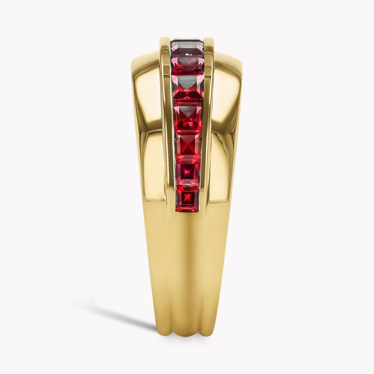 Manhattan 1.20ct Ruby Single Row Small Ring Carré Cut, Channel Set_4