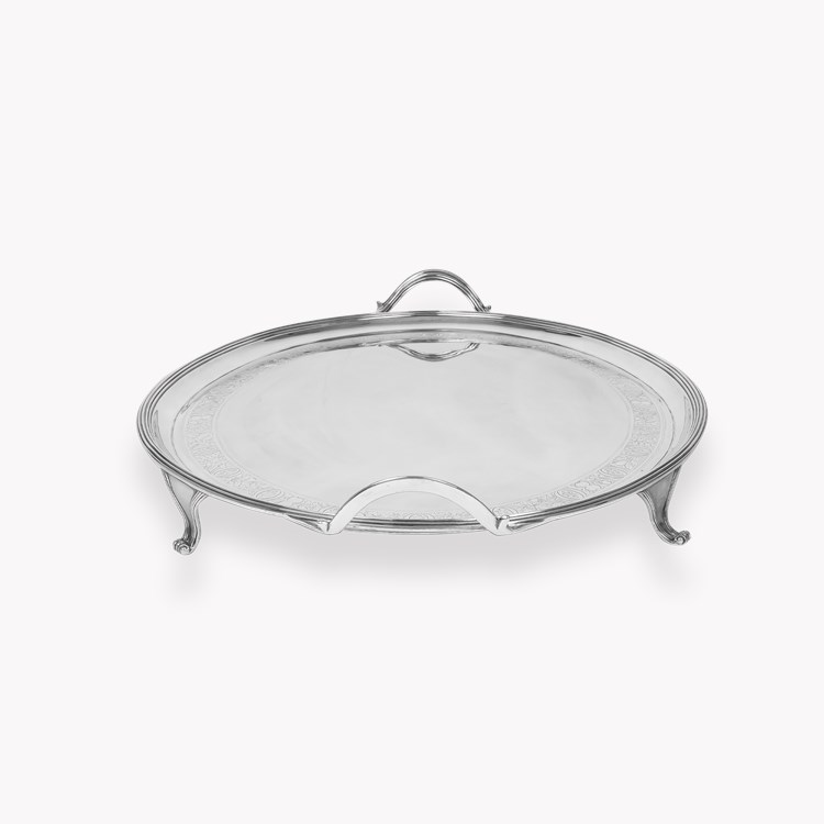 Silver Oval Two Handle Tray Hallmarked London_3