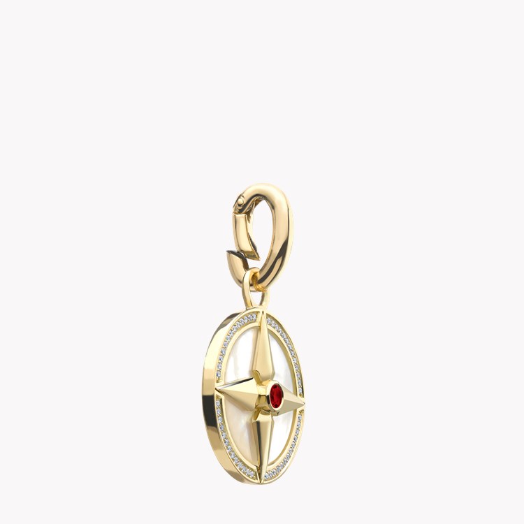 Garnet (January) and Diamond Pendant Charm Brilliant Cut Rubover & Claw Set_2