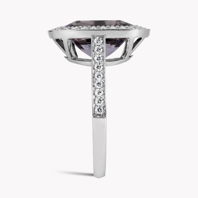 Cushion Cut 5.08ct Burma Spinel and Diamond Ring Modern Cushion Cut, Claw Set_4
