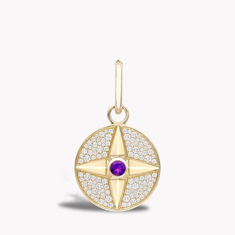 Amethyst (February) Pendant Charm Brilliant Cut, Rubover & Claw Set_1