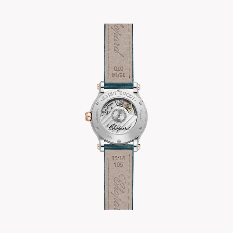 Chopard Happy Sport 30mm, Teal Dial, Roman/Baton Numerals_2