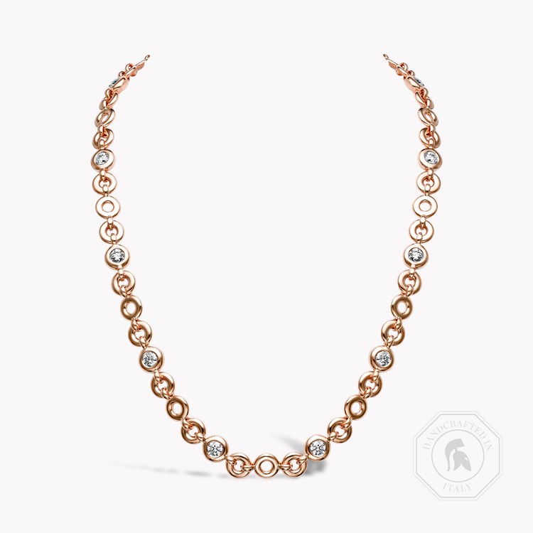 RockChain Ten Stone Diamond Necklace Brilliant Cut, Rubover Set_1