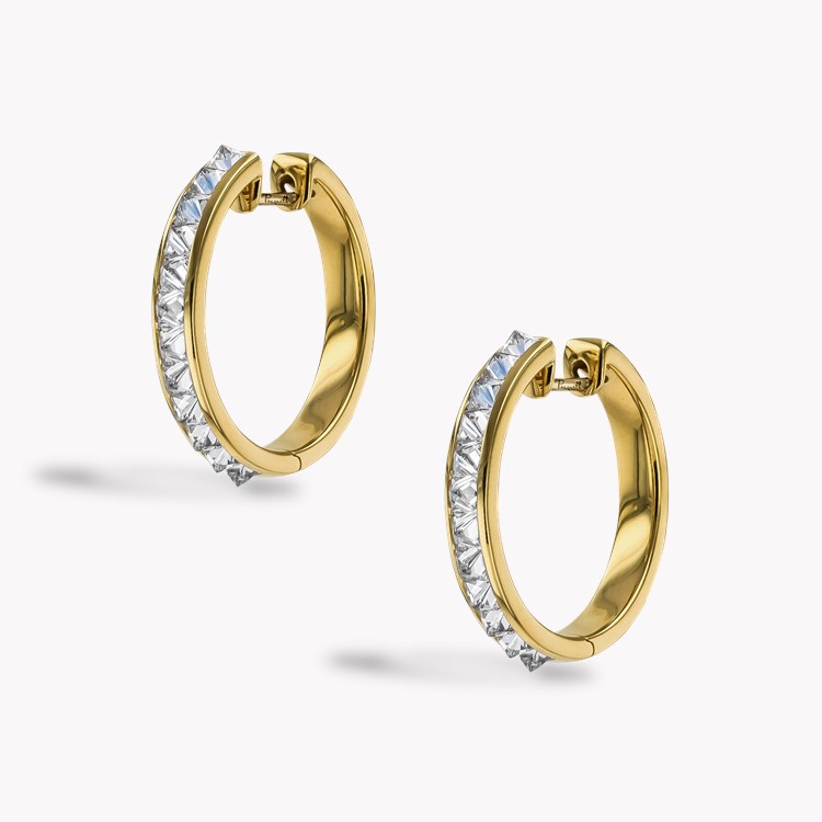 RockChic 1.92ct Medium Inverted Diamond Hoop Earrings Princess Cut, Channel Set_3