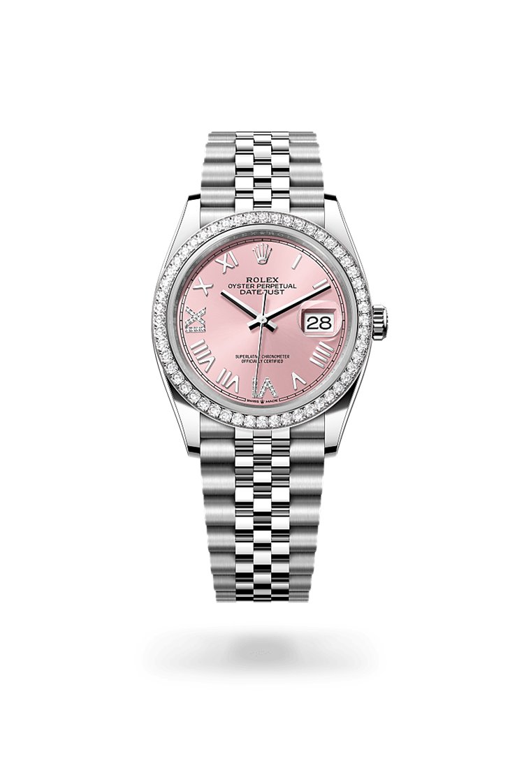Datejust 36, Oyster, 36 mm, Oystersteel, white gold and diamonds