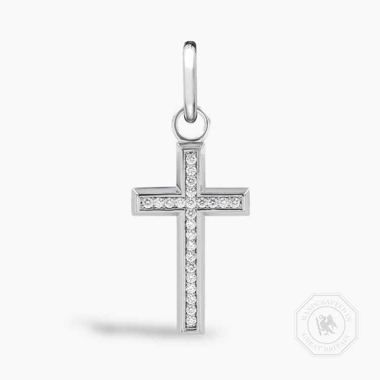 Diamond Cross Pendant Charm Brilliant Cut, Thread Set_1