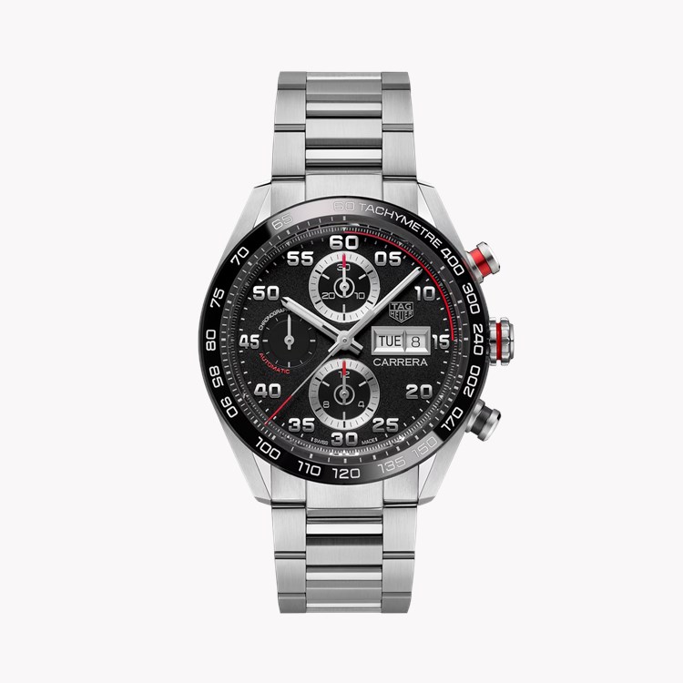 Tag Heuer Carrera Chronograph 44mm, Black Dial, Baton Numerals_1