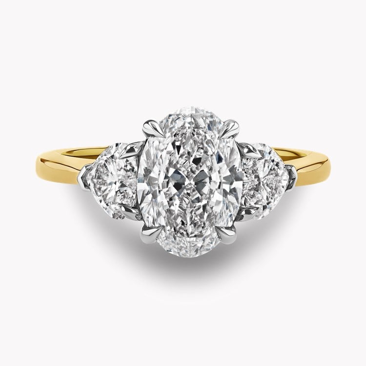 Venus Setting 2.01ct Botswana Diamond Three Stone Ring Oval Cut, Claw Set_2