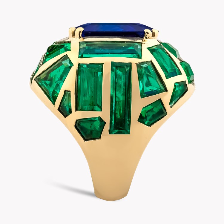 Suzanne Belperron Octagonal Cut 12.543ct Sapphire and Emerald BombÈ Ring Octagonal Cut, Claw Set_4