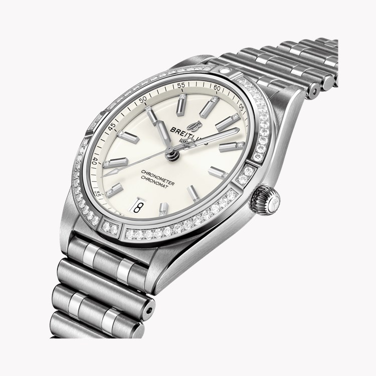 Breitling Chronomat Automatic 36 36mm, White Dial, Diamond Baton Numerals_3