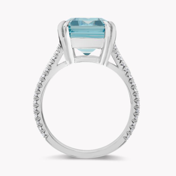 Aquamarine & Diamond Cocktail Ring  9.44ct in Platinum Emerald & Brilliant Cut, Claw Set_3