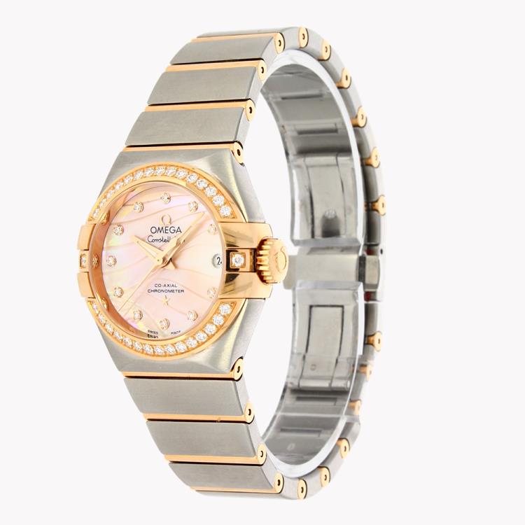 Omega Constellation  O12325272057003 27mm, Mother of Pearl Dial, Diamond Numerals, Diamond Set Bezel_2