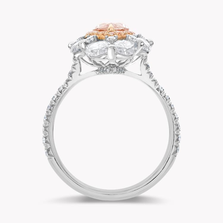 Masterpiece Fancy Light Pink Diamond Ring  1.04ct in 18ct White & Rose Gold Marquise Cut, Claw Set_3
