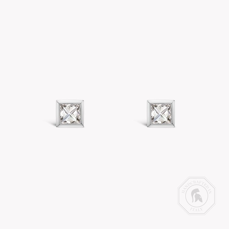RockChic Diamond Studs Princess Cut, Rubover Set_1