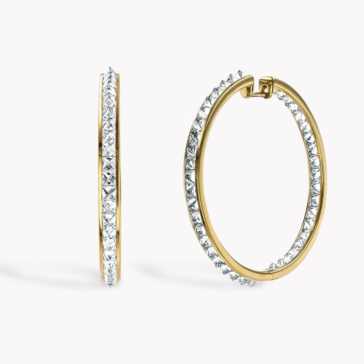 Rockchic 7.24ct Extra Large Diamond Hoop Earrings * in 18ct Yellow Gold