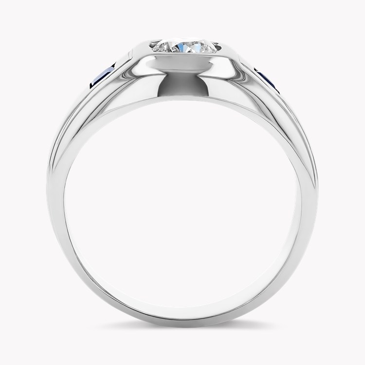 Art Deco Old European Cut Diamond and Sapphire Ring Old European Cut, Claw Set_3