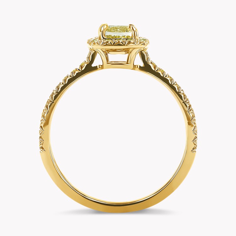 Celestial 0.70ct Fancy Yellow Diamond Cluster Ring Cushion modern cut, Claw set_3