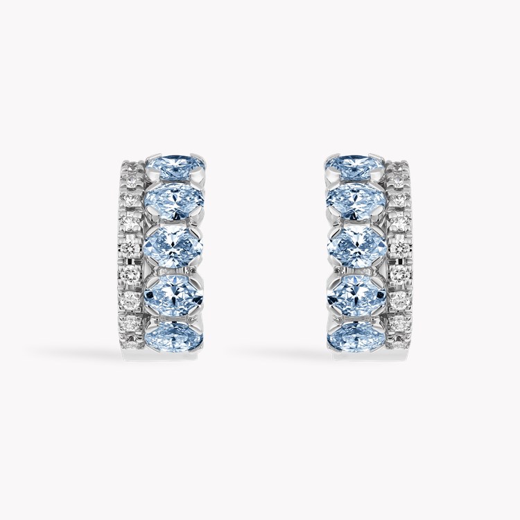 Oval Cut 1.34ct Aquamarine and Diamond Hoop Earrings Oval Cut, Claw Set_2