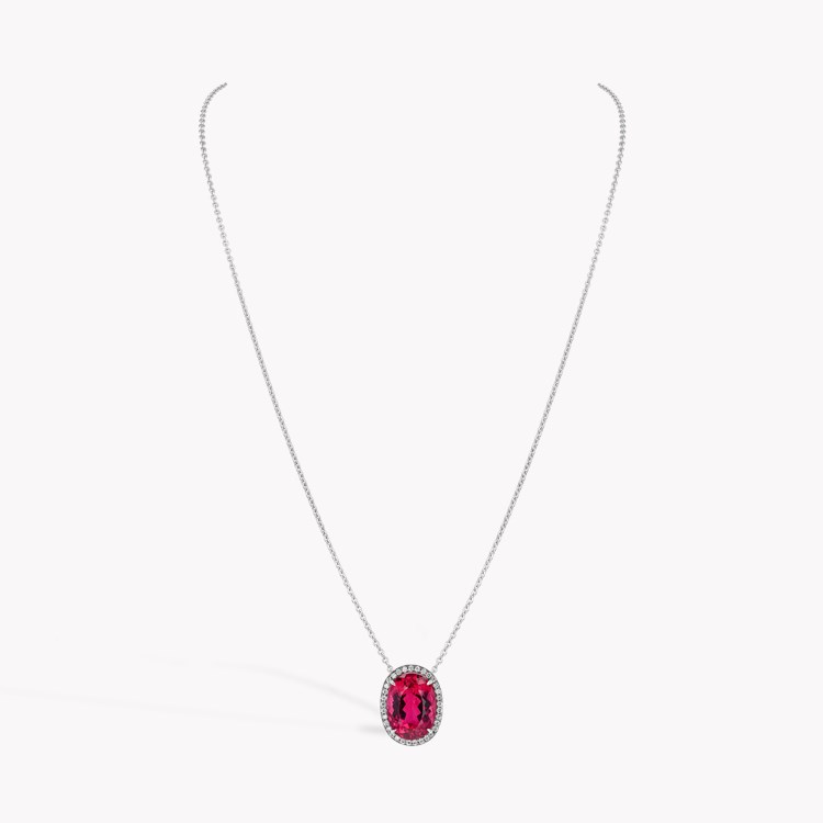 Oval Cut Rubellite Tourmaline Pendant Oval Cut. Four Claw Set_2