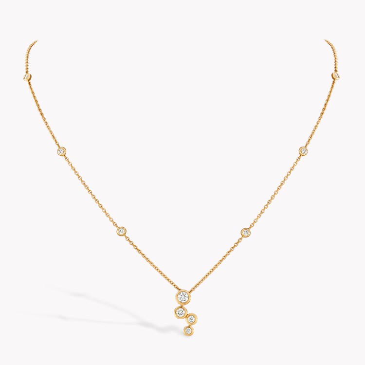 Bubbles Diamond Drop Pendant Brilliant Cut. Rubover Set_2