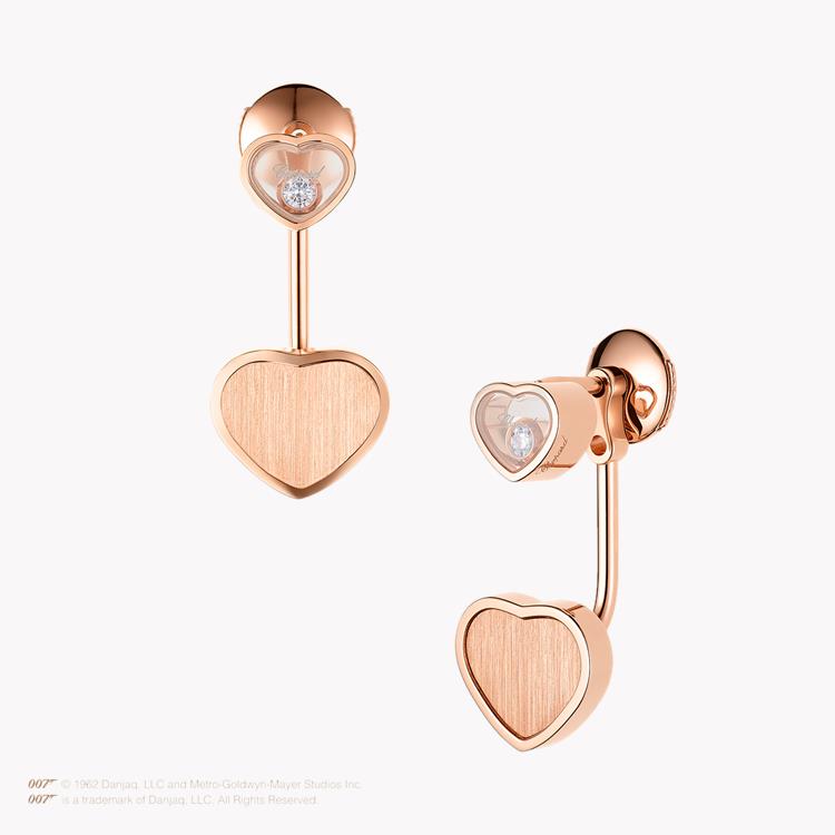 Chopard James Bond 007 Happy Hearts Earrings  0.08CT in Rose Gold Brilliant Cut, Rubover Set_2