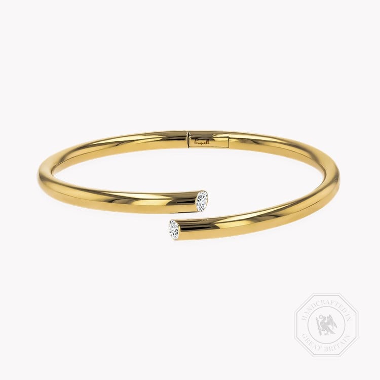 Eclipse 0.34ct Diamond Spring Bangle Brilliant Cut, Rubover Set_1