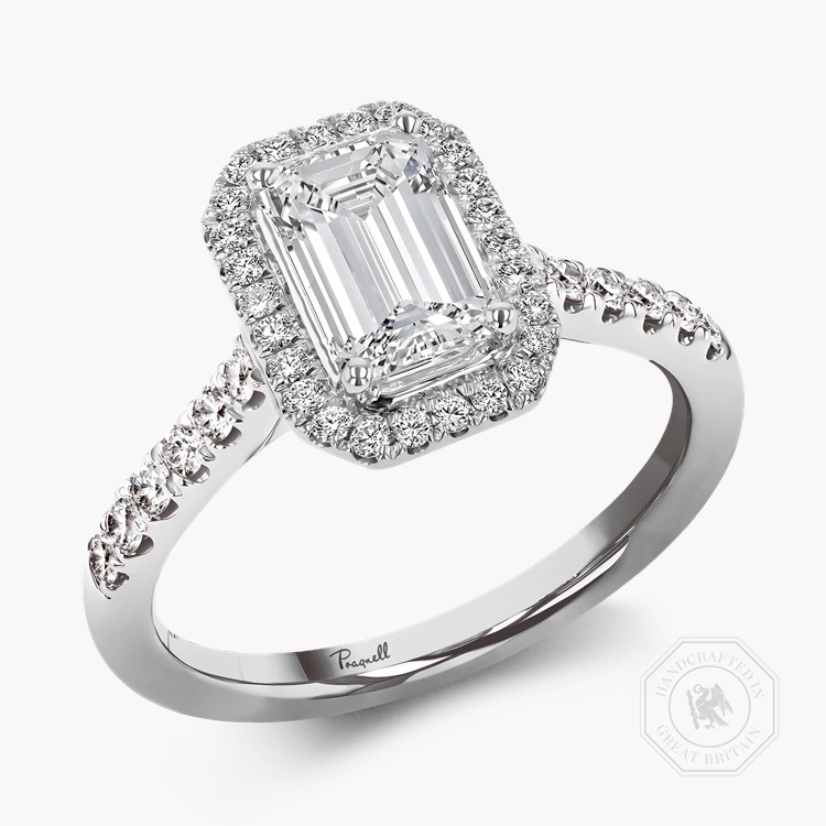 Celestial 0.30ct Emerald Cut Diamond Cluster Ring Emerald Cut, Claw Set_1