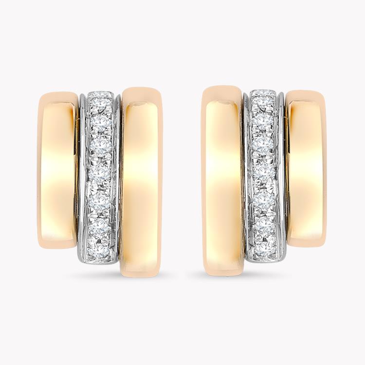 FOPE Prima Earrings 0.13CT in White and Yellow Gold Brilliant Cut, Pavé Set_1