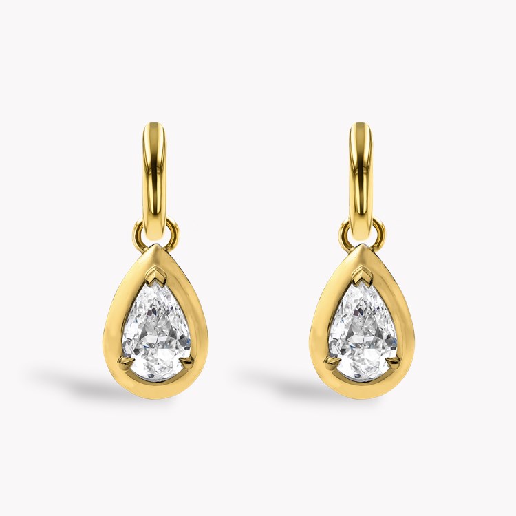Skimming Stone Pear Shaped 1.64ct Diamond Drop Earrings Pear Shape, Claw Set_2