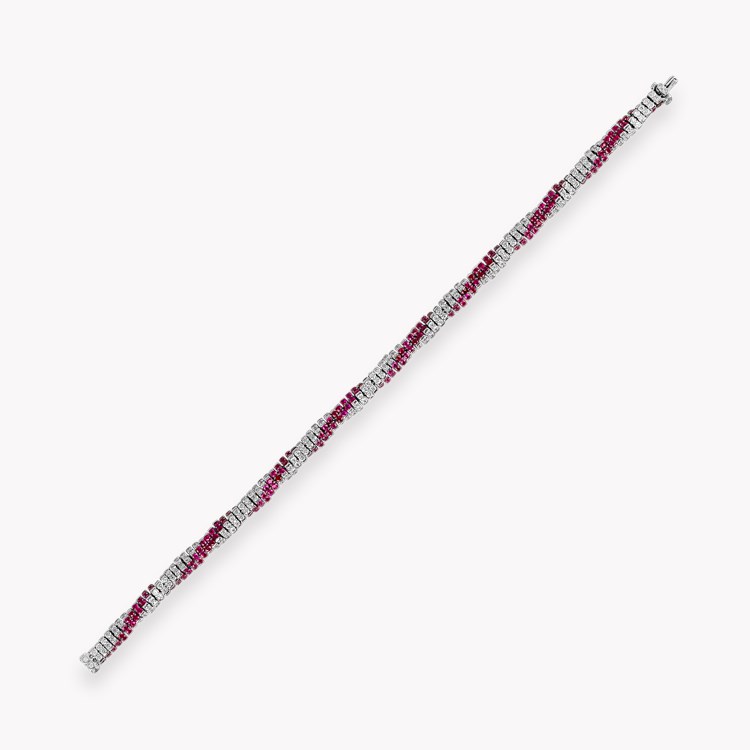 Brilliant Cut Ruby and Diamond Twist Bracelet Brilliant cut, Claw set_2