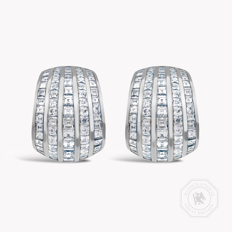 Manhattan Classic Huggie Earrings Carré & French Cut, Channel Set_1