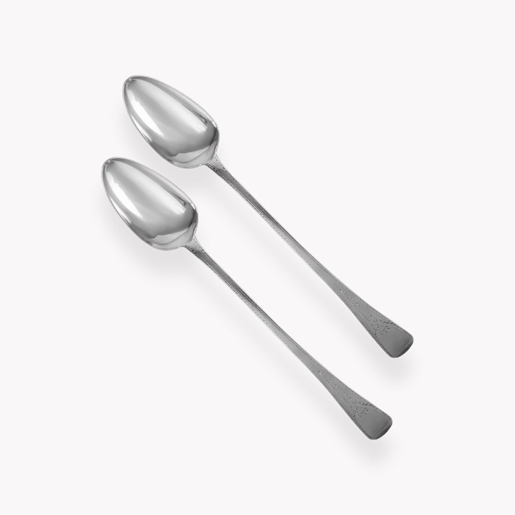 Silver George III Pair of Serving Spoons Hallmarked London_2