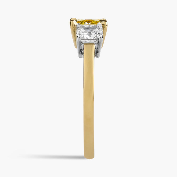 Cushion Cut 1.01ct South African Fancy Yellow Diamond Ring Modern Cushion Cut, Claw Set_4