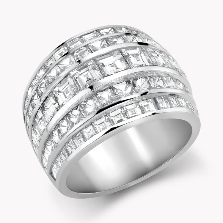 Manhattan Classic Diamond Ring  4.06CT in Platinum Carre & French Cut, Channel Set_1