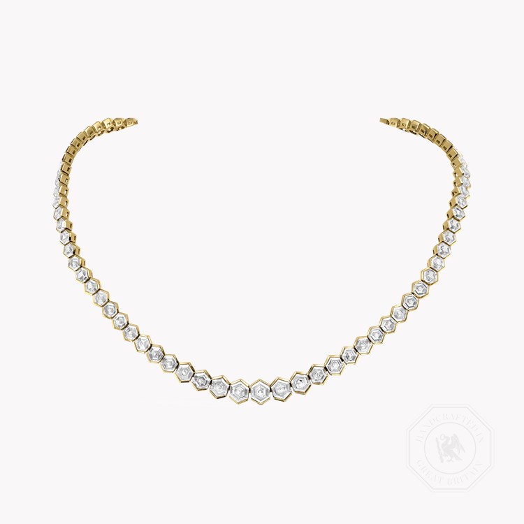 Masterpiece Honeycomb 34.01ct Diamond Necklace Hexagonal Cut, Rubover Set_1