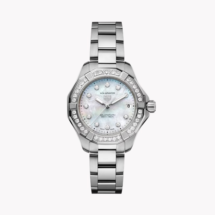 Tag Heuer Aquaracer Professional 200 34mm, Mother of Pearl Dial, Diamond Numerals_1