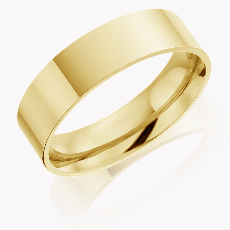 6mm Flat Court Wedding Ring in 18CT Yellow Gold _1
