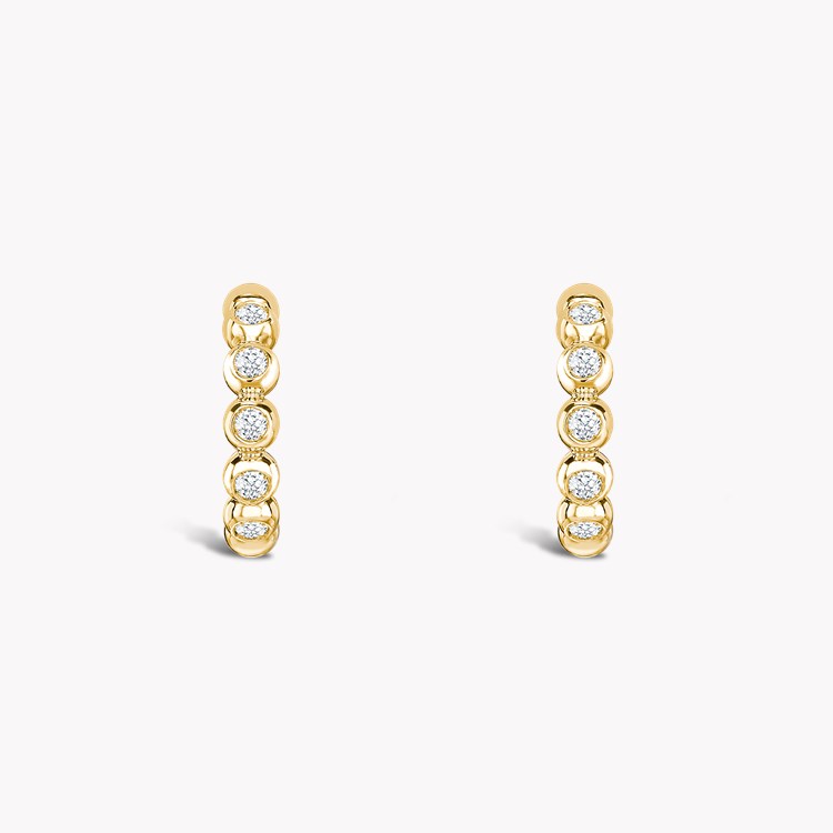 Bohemia Diamond Hoop Earrings Brilliant Cut, Rubover Set_2