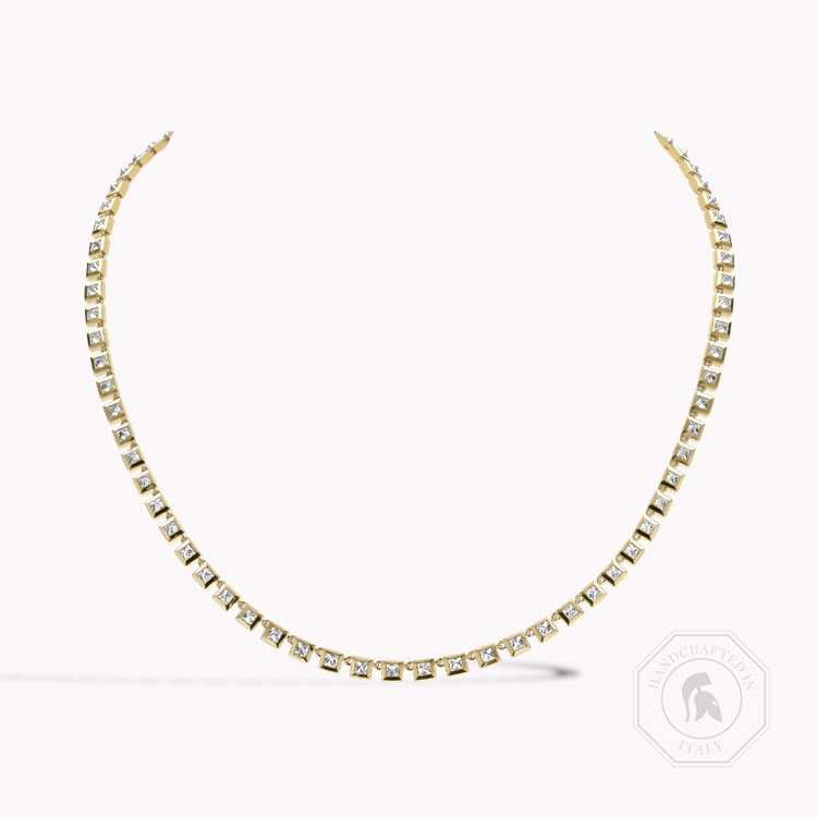 RockChic 5.93ct Inverted Princess Cut Diamond Necklace   in 18ct Yellow Gold