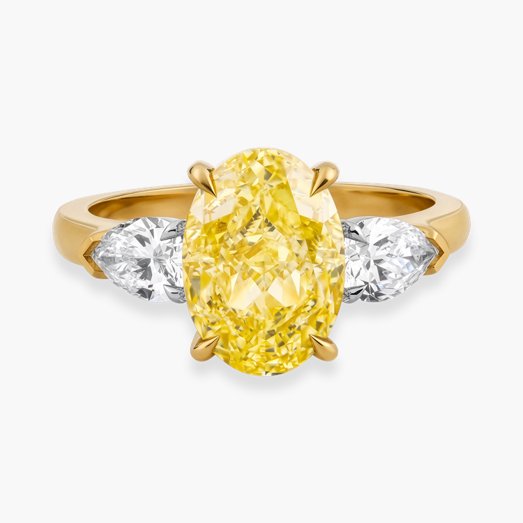 Oval Cut 3.31ct South African Natural Fancy Yellow Diamond Ring Oval Cut & Pear shaped, Claw Set_2