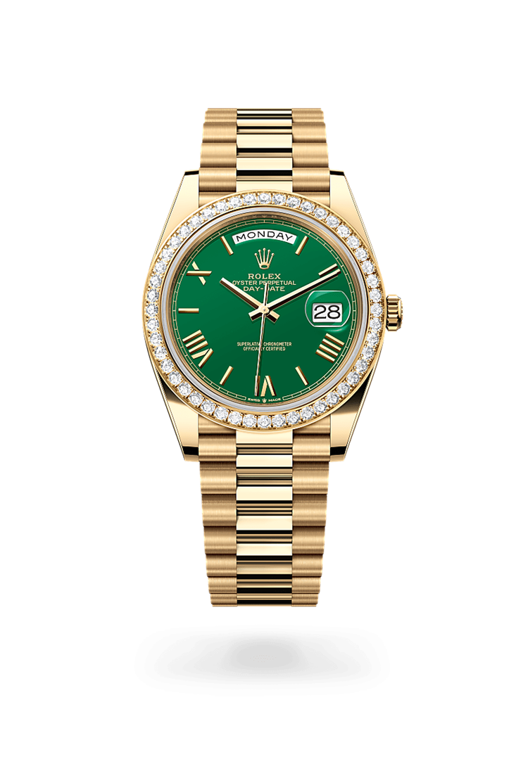 Day-Date 40, Oyster, 40 mm, yellow gold and diamonds