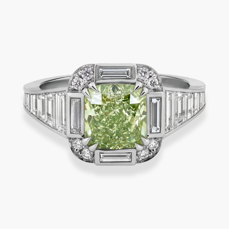 Masterpiece Astoria 2.07ct Natural Fancy Intense Yellow Green Diamond Ring Cushion Cut, Claw Set_2